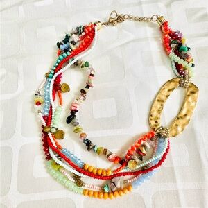 Beads and Brass Necklace from Provence, France